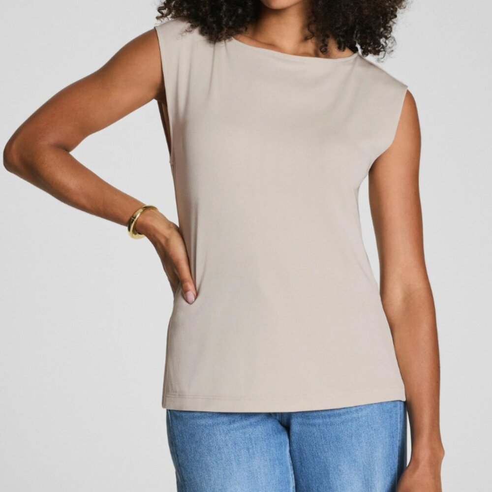 Sleek Jersey High Neck Tee | SPANX